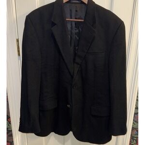 Club Room Macys Men Jet Black Wool Silk Cashmere Blazer Sports Coat Jacket *Read